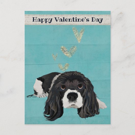 BRIEFKAART VAN SPANIEL VALENTIJNS (Voorkant)