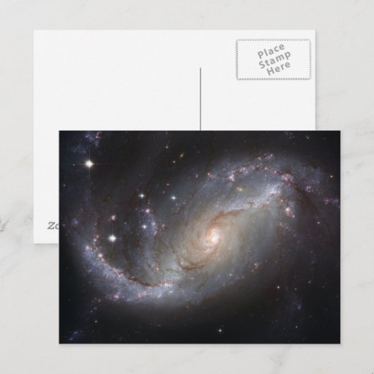 Briefkaart van spiraalgalaxy (Voorkant / Achterkant)
