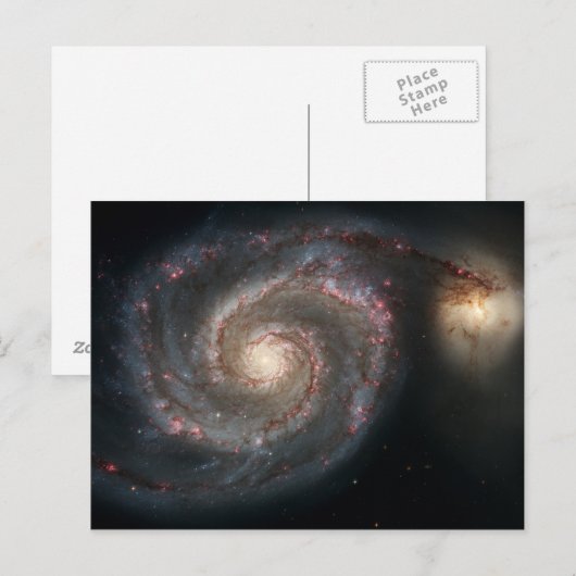 Briefkaart van spiraalgalaxy (Voorkant / Achterkant)