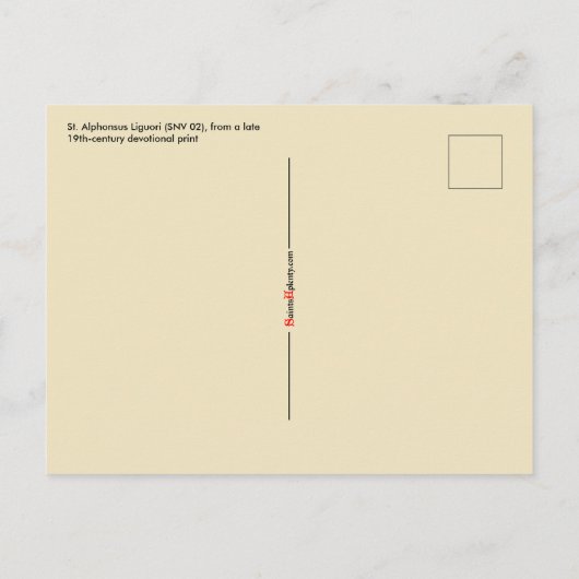 Briefkaart van St. Alphonsus Liguori (SNV 02) (Ron (Achterkant)