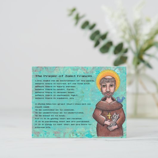 Briefkaart van St. Francis (Staand voorkant)