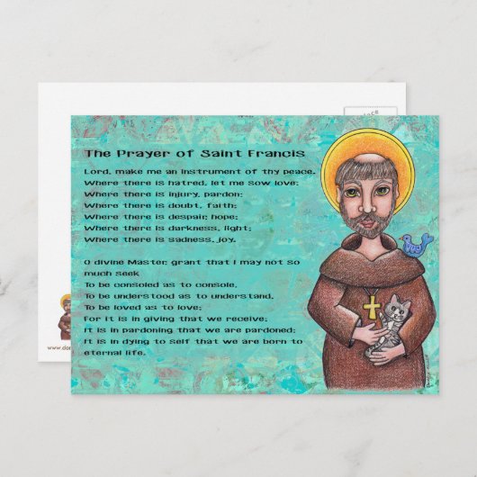 Briefkaart van St. Francis (Voorkant / Achterkant)