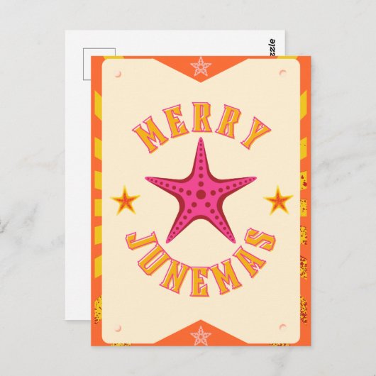 Briefkaart van Starfish Merry Junemas (Voorkant / Achterkant)