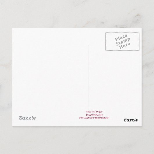 Briefkaart van sterren en strips (Achterkant)