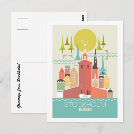 Briefkaart van Stockholm (Voorkant / Achterkant)