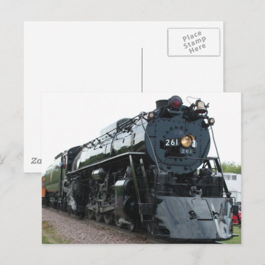 Briefkaart van stoomlocomotieven (Voorkant / Achterkant)