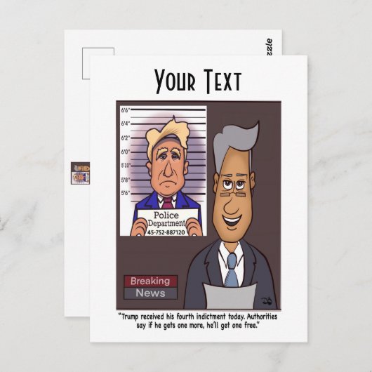 Briefkaart van tenlastelegging (Voorkant / Achterkant)