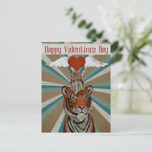 BRIEFKAART VAN TIGER EN OWL VALENTIJNS (Staand voorkant)