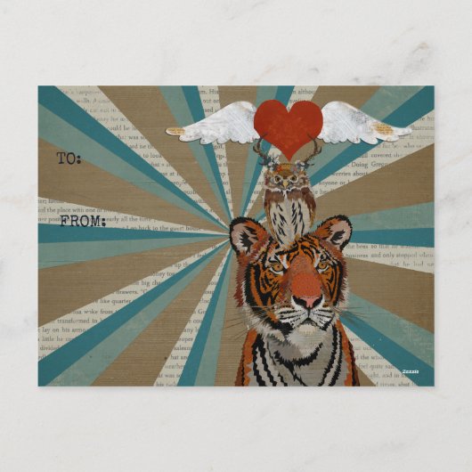 BRIEFKAART VAN TIGER EN OWL VALENTIJNS (Achterkant)