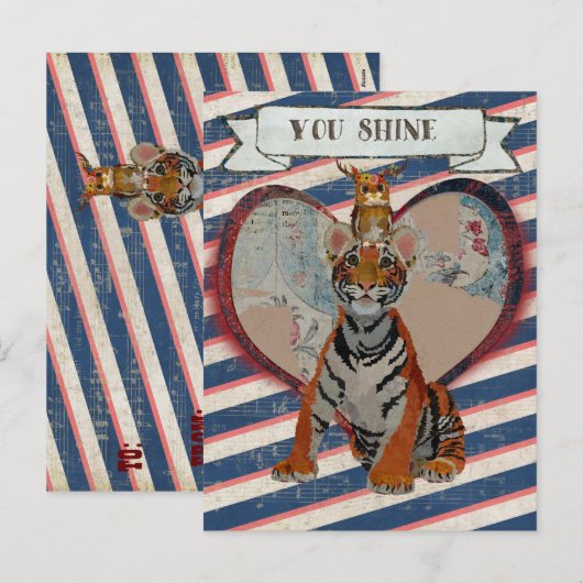 BRIEFKAART VAN TIGER EN OWL VALENTIJNS (Voorkant / Achterkant)