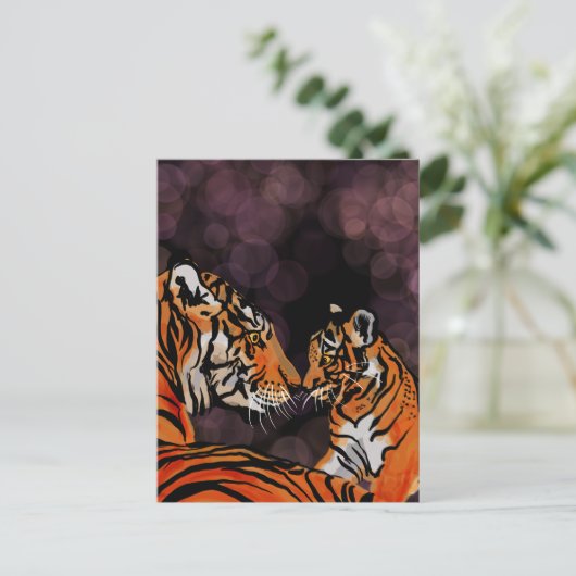 Briefkaart van tijger (Staand voorkant)