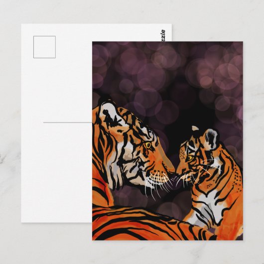 Briefkaart van tijger (Voorkant / Achterkant)