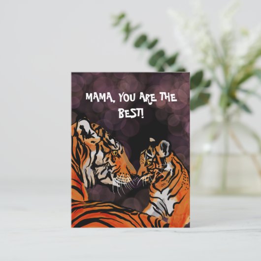 Briefkaart van tijger (Staand voorkant)