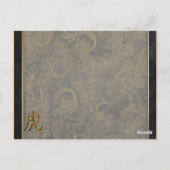 Briefkaart van tijger en Chinees symbool (Achterkant)