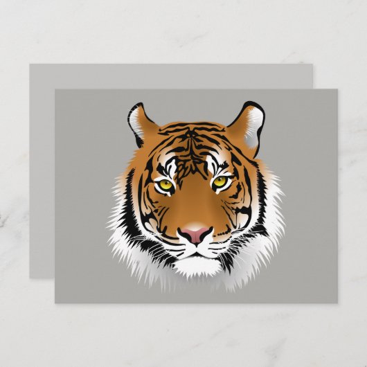 Briefkaart van tijgergezicht (Voorkant / Achterkant)