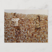 Briefkaart van tulpkoffie en inktschets (Voorkant)