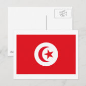 Briefkaart van Tunesische vlag (Voorkant / Achterkant)