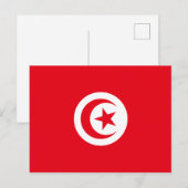 Briefkaart van Tunesische vlag (Voorkant / Achterkant)