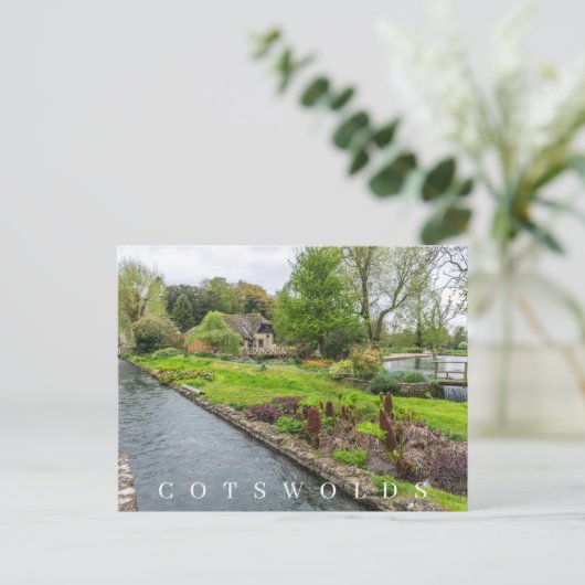 Briefkaart van uitzicht uit de bibury stream (Staand voorkant)