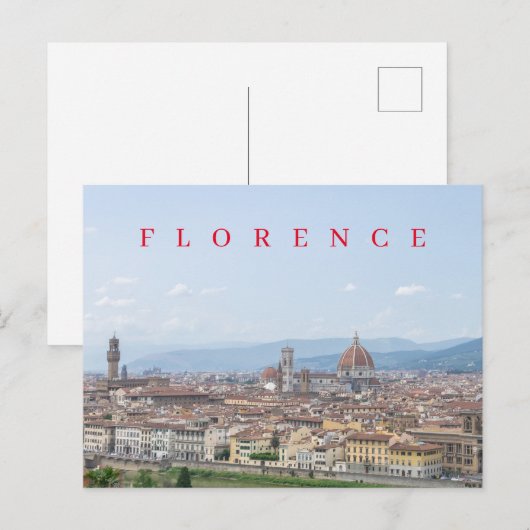 Briefkaart van uitzicht van Florence (Voorkant / Achterkant)