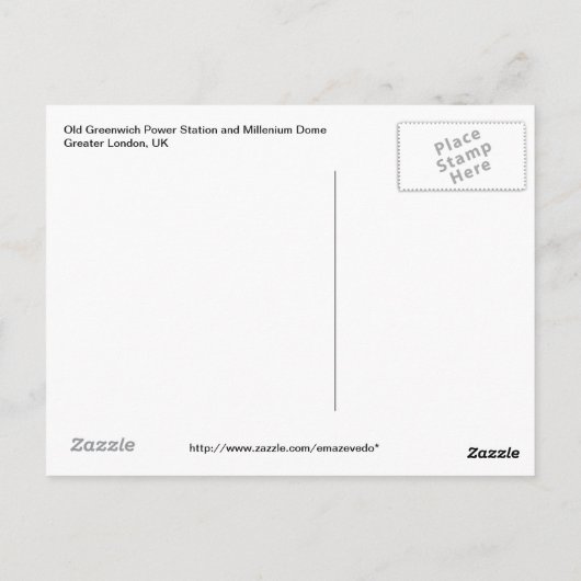 Briefkaart van Uitzicht van Greenwich (Achterkant)