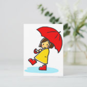 Briefkaart van Umbrella Girl (Staand voorkant)