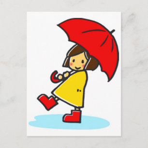 Briefkaart van Umbrella Girl