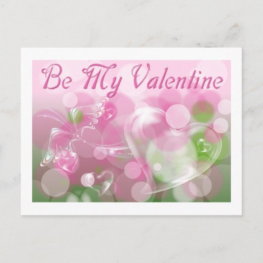 Briefkaart van Valentijn van glashart en vlindervl (Voorkant)