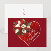 Briefkaart van Valentijn van hart en bloemen (Voorkant / Achterkant)