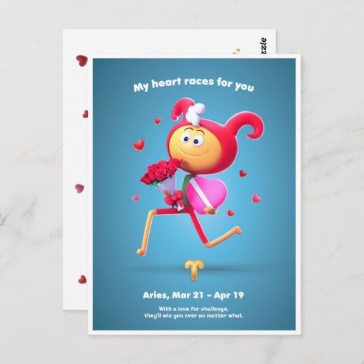 Briefkaart van valentijnse Aries (Voorkant / Achterkant)