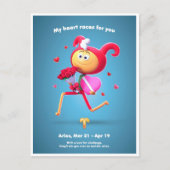 Briefkaart van valentijnse Aries (Voorkant)