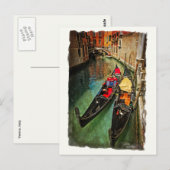 briefkaart van venetiaanse gondolas (Voorkant / Achterkant)