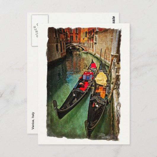 briefkaart van venetiaanse gondolas (Voorkant / Achterkant)