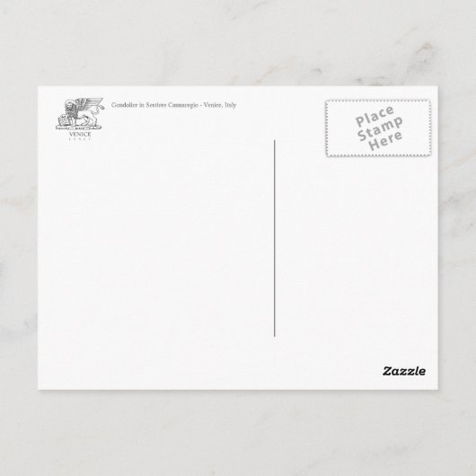 Briefkaart van Venetian Gondoliers (Achterkant)