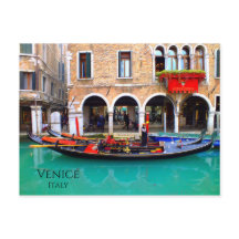 Briefkaart van Venetian Gondoliers
