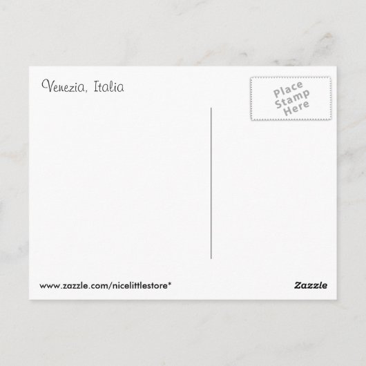 Briefkaart van Venetië (Achterkant)