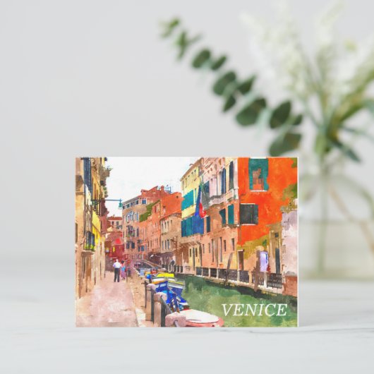 Briefkaart van Venetië-waterverf (Staand voorkant)