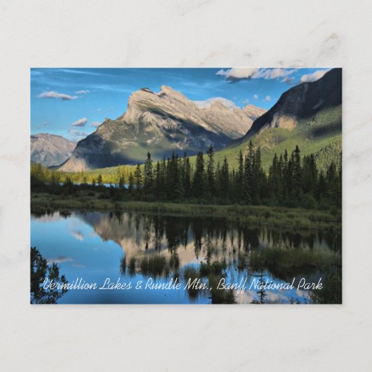 Briefkaart van Vermiljoen Lake & Mt. Rundle (Voorkant)
