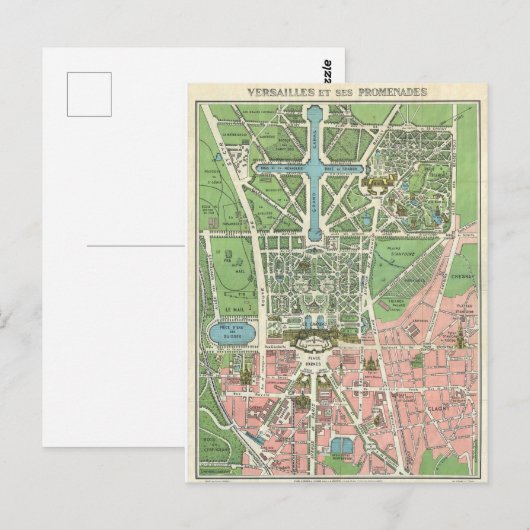  Briefkaart van Versailles Map (Voorkant / Achterkant)