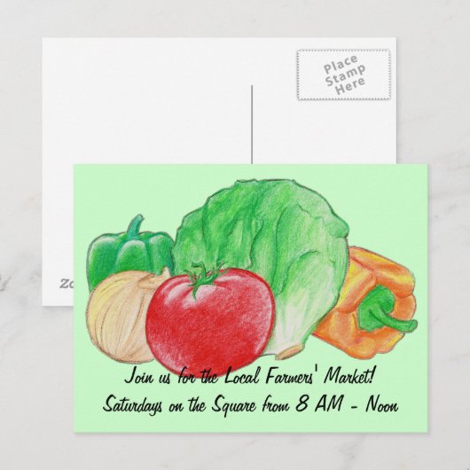 Briefkaart van verse producten (Voorkant / Achterkant)