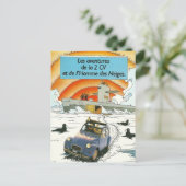 Briefkaart van Vintage-auto | Citroen 2cv | Frankr (Staand voorkant)