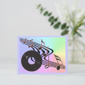 Briefkaart van vinylplaat en noten (Staand voorkant)