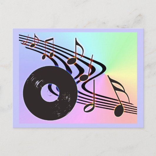Briefkaart van vinylplaat en noten (Voorkant)