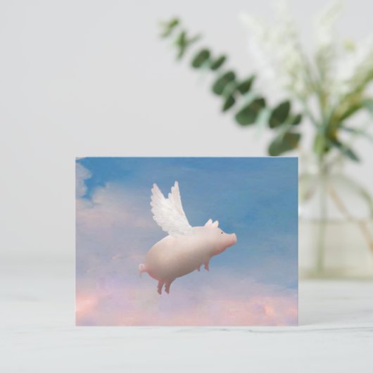 briefkaart van vliegende varkens (Staand voorkant)