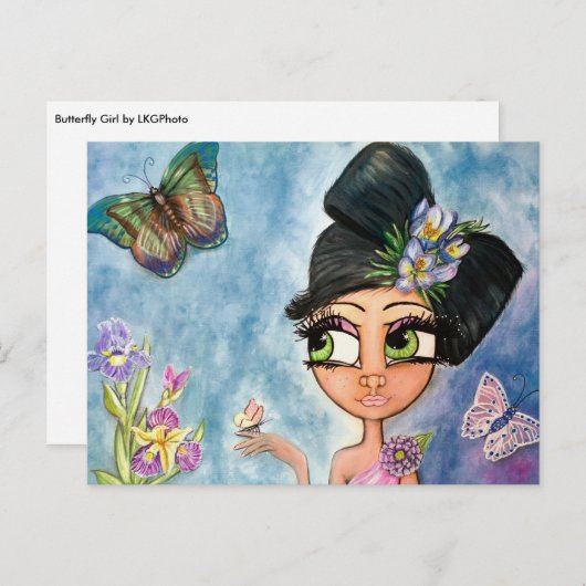 Briefkaart van vlinder (Voorkant / Achterkant)
