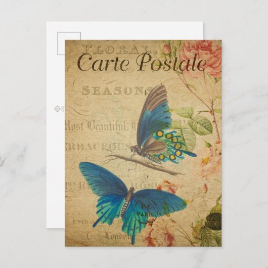  Briefkaart van vlinder (Voorkant / Achterkant)