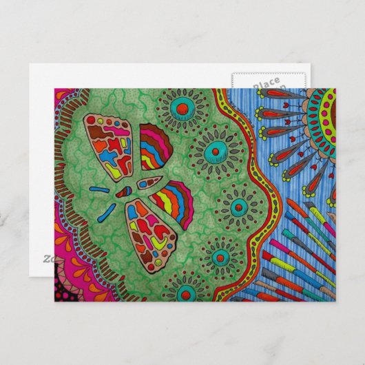 Briefkaart van vlinder (Voorkant / Achterkant)