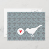 Briefkaart van vogelpest in Love (Voorkant / Achterkant)