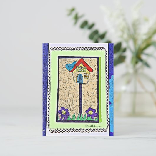 Briefkaart van vogelpest, vogelpest en Vloeibare c (Staand voorkant)