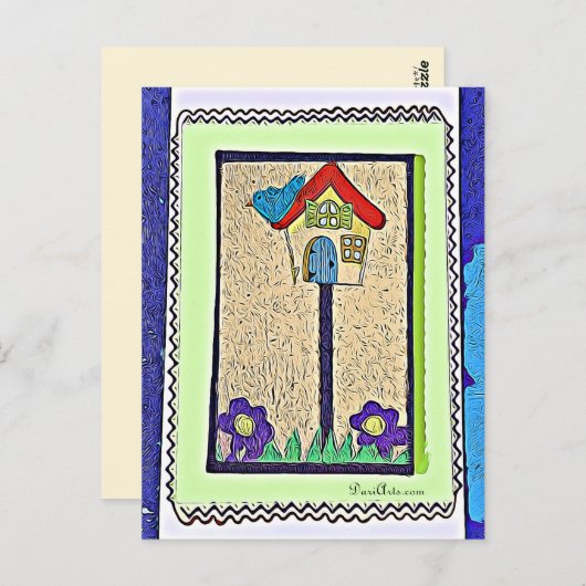 Briefkaart van vogelpest, vogelpest en Vloeibare c (Voorkant / Achterkant)